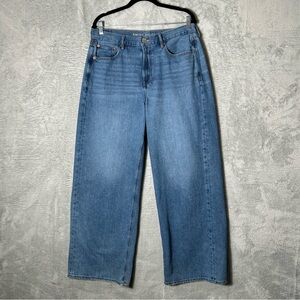 American Eagle Skater Jeans Womens Size 14R Baggy Wide Leg Grunge Distressed